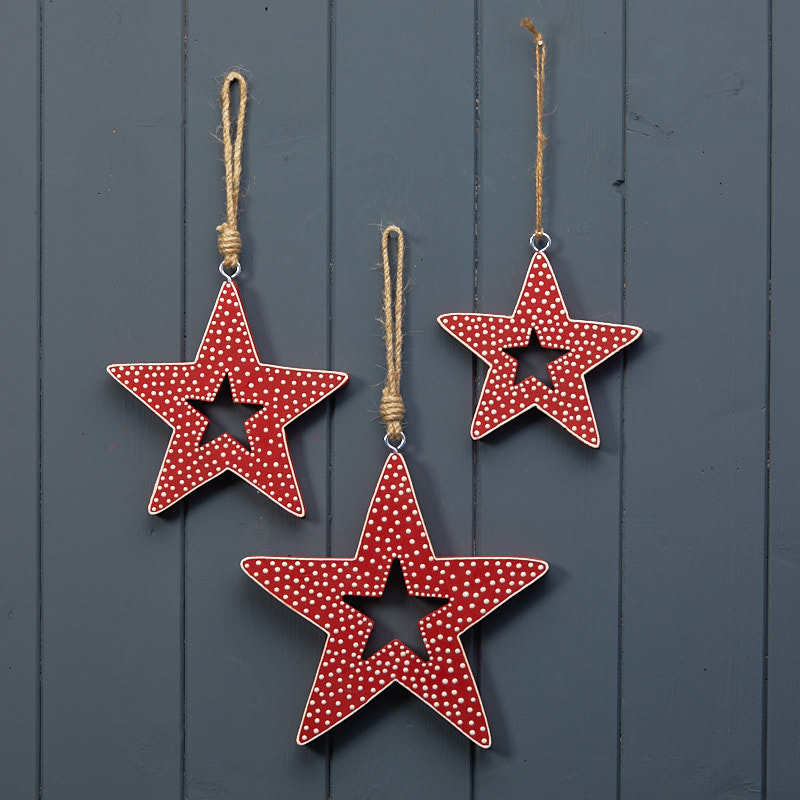 Handpainted Hanging Red Star (12cm) detail page