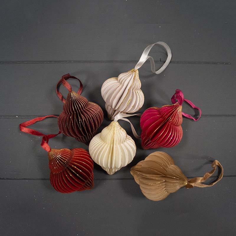 Set of Handmade Recycled Paper Baubles 10cm