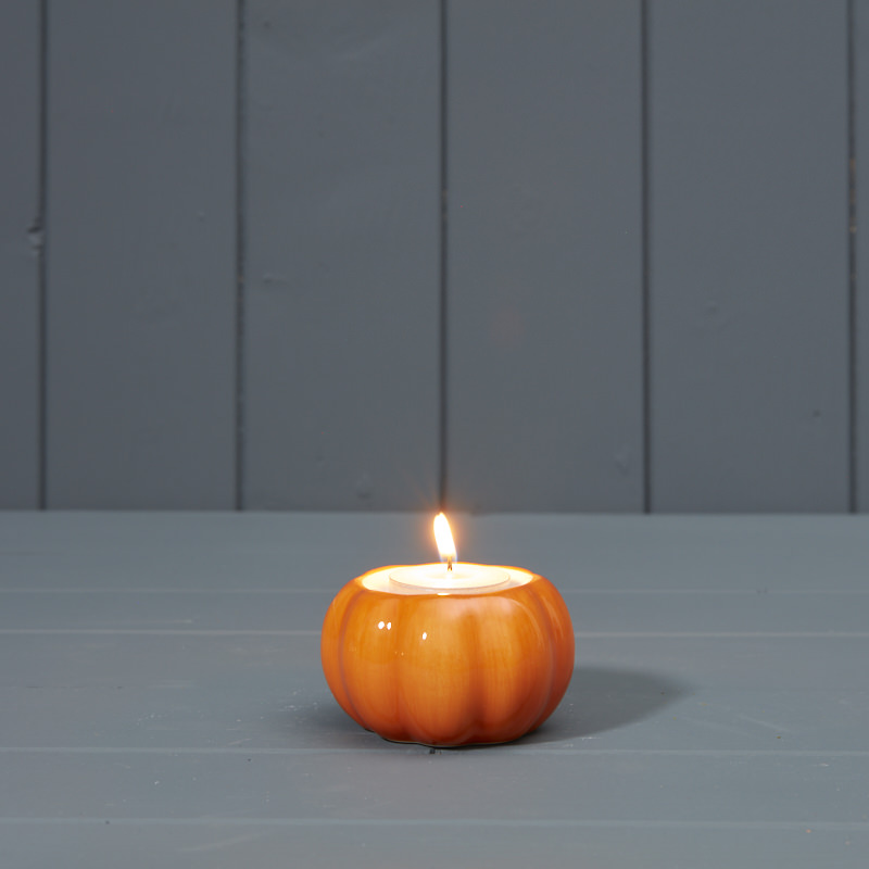 8cm Ceramic lit Pumpkin