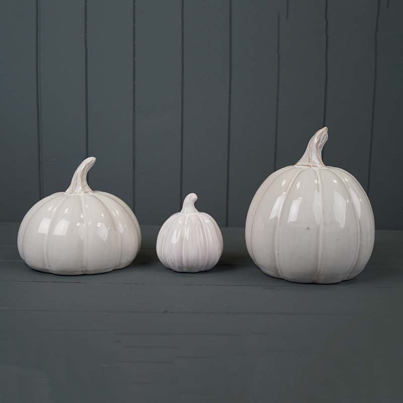 White Ceramic Pumpkins