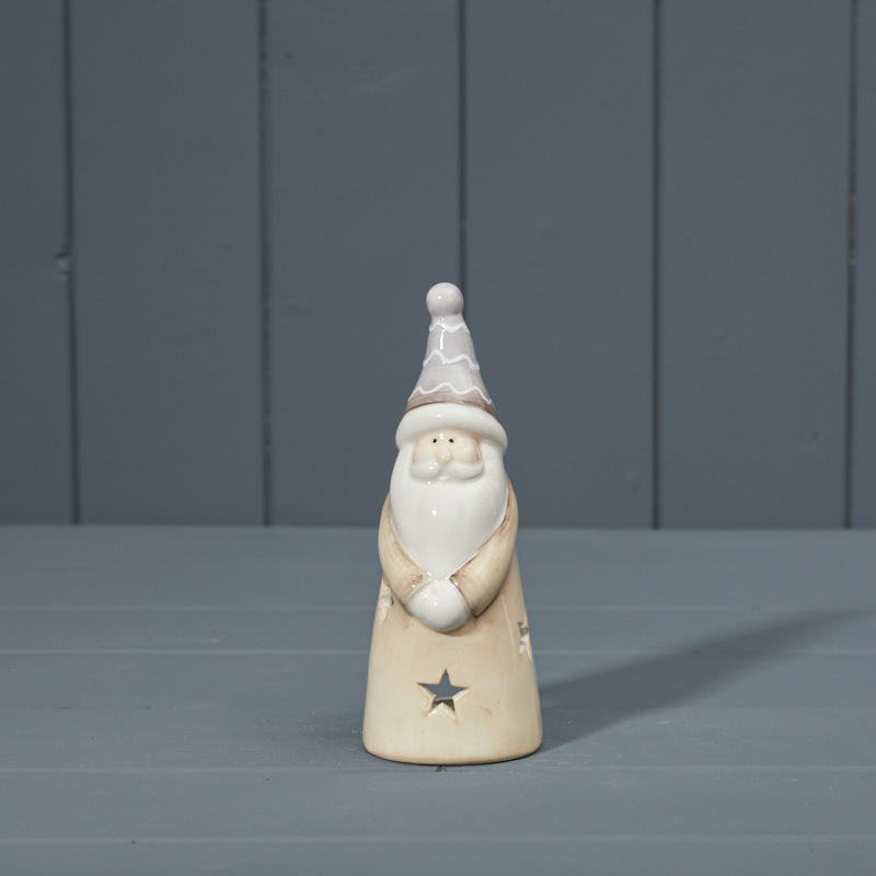 16cm Tall Santa Ceramic Tealight Holder