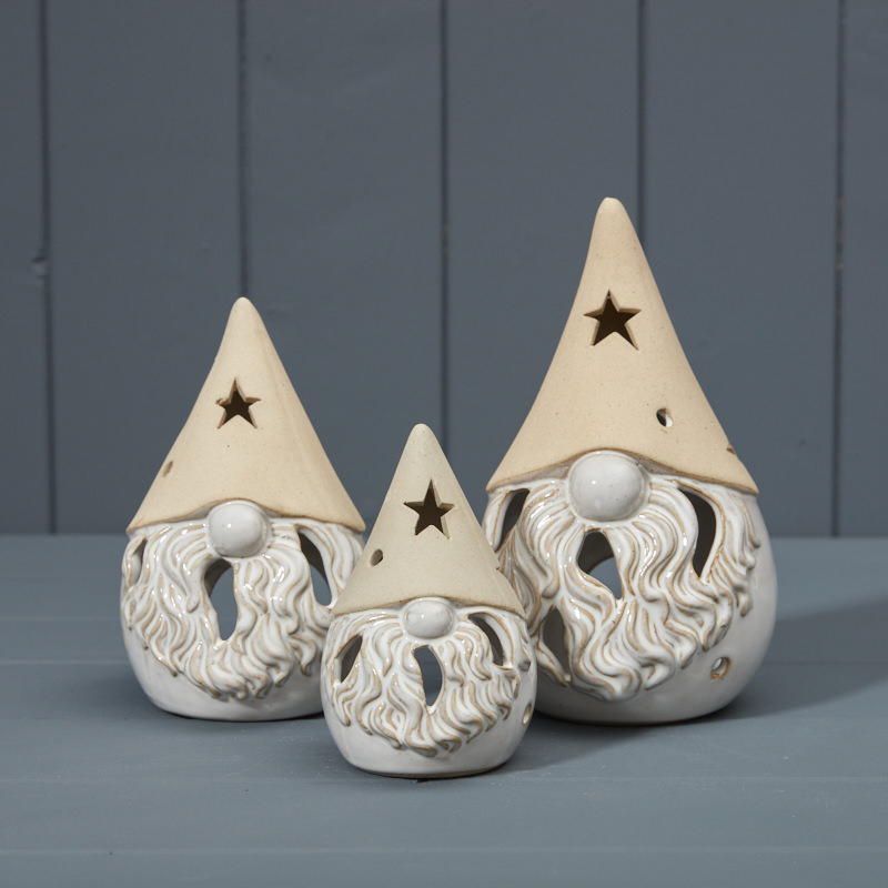Set of three Ceramic Gonk Tealights