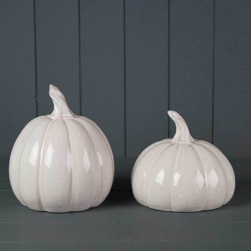 Pair of Large Ceramic Pumpkins