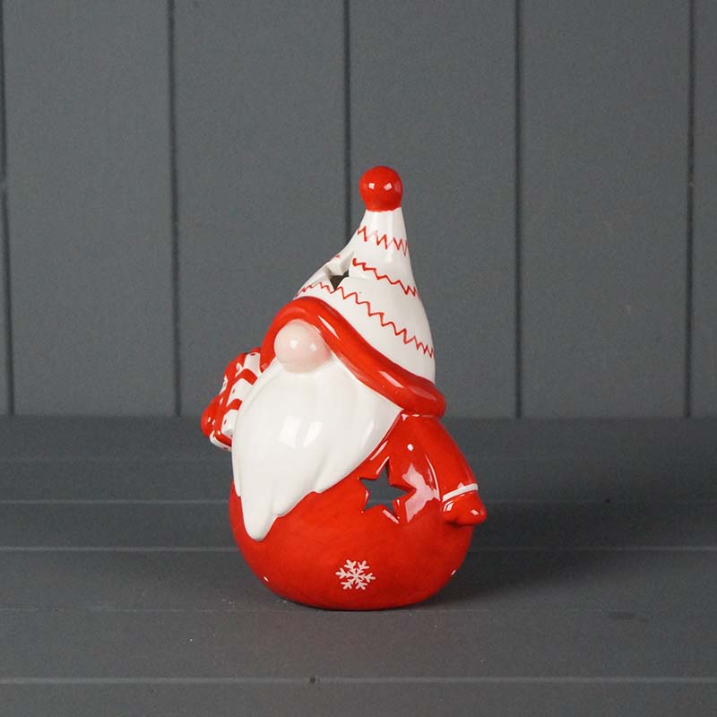 Red Ceramic Santa Tealight holder
