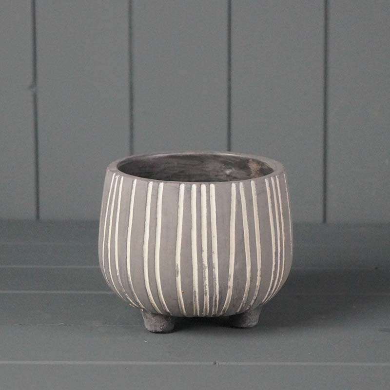 Striped Cement Pot (14cm) detail page