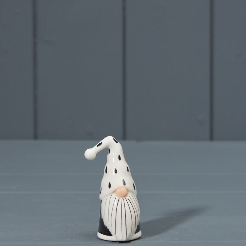 Small Ceramic Santa in Black and White