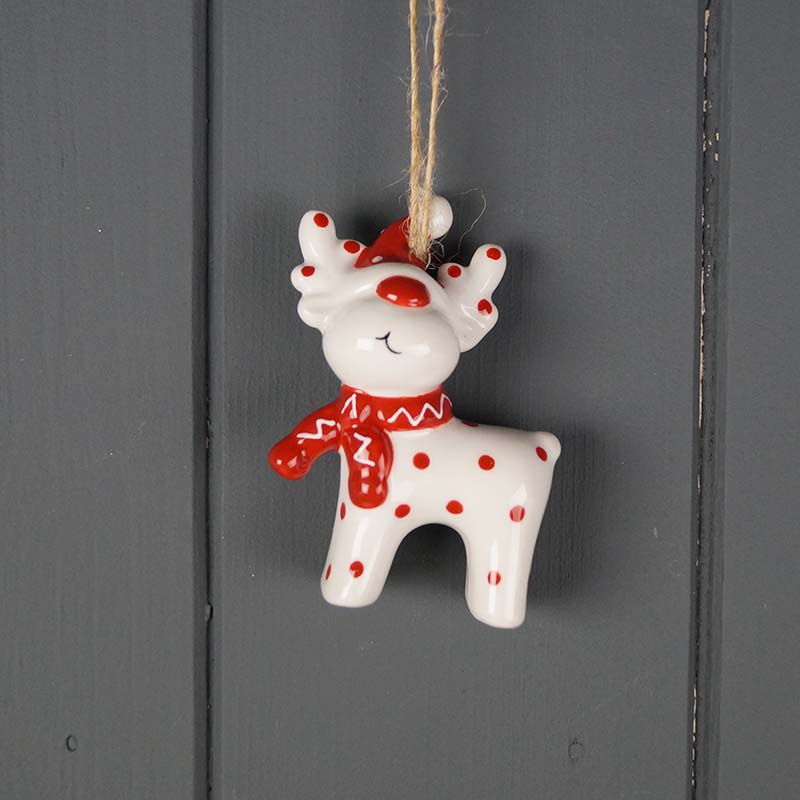 7cm Ceramic Hanging Reindeer