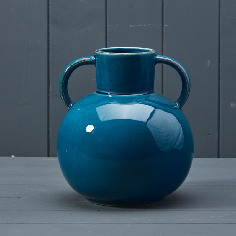 Blue Ceramic Vase (19.5cm) detail page
