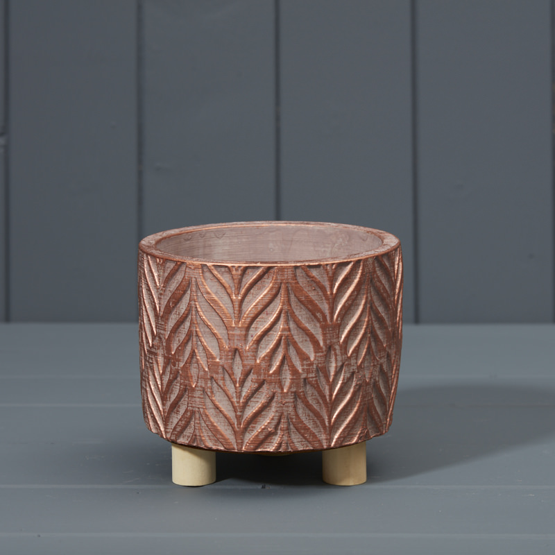 12cm Embellished Copper Pot with Feet