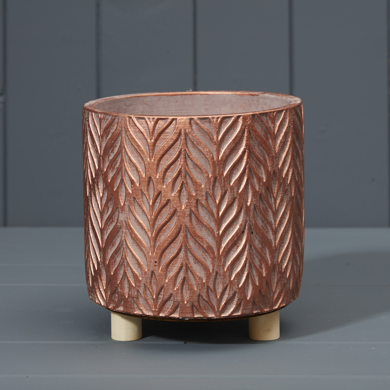 15cm Embellished Copper Pot with Feet