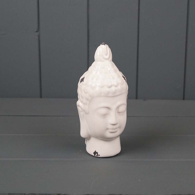 White Ceramic Buddha Head (13.5cm) detail page