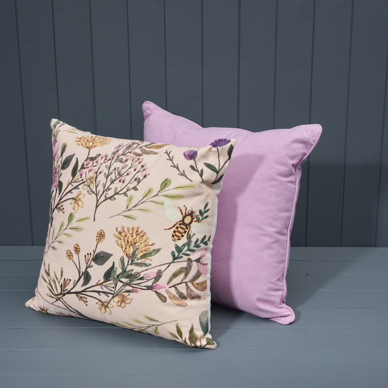 Butterfly Floral Cushion with Lilac Cushion