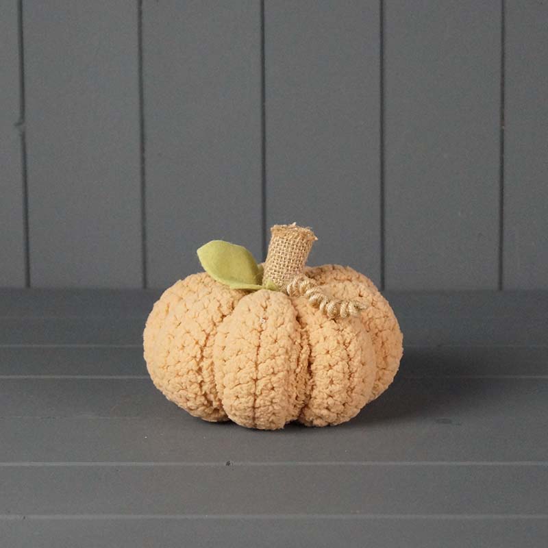 13cm Peach Fabric Pumpkin