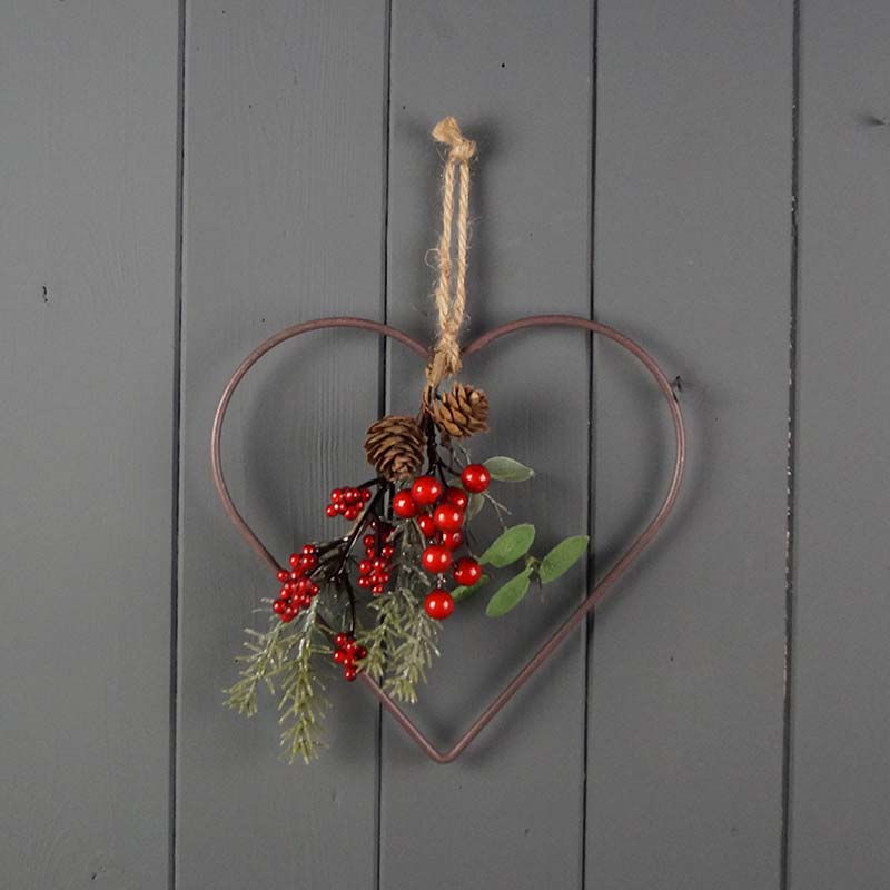 20cm Wire Heart Wreath