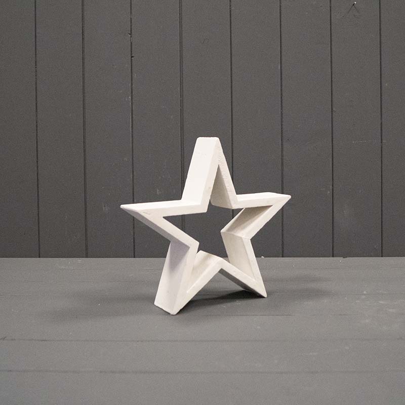 White Wooden Star (22cm) detail page