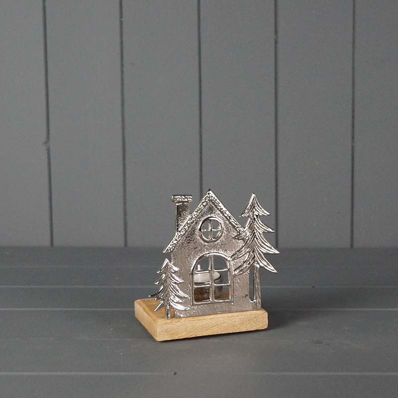 Metal House Tealight Holder (13cm) detail page