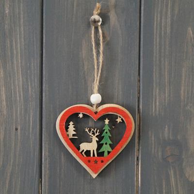 Set of Two Wooden Hanging Hearts detail page