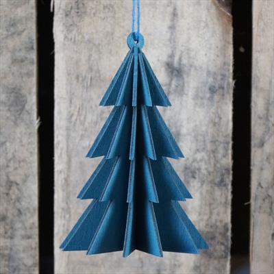 Blue 3D Christmas Tree Hanging Decoration detail page