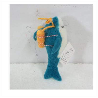 Snorkelling Blue Whale Christmas Decoration detail page