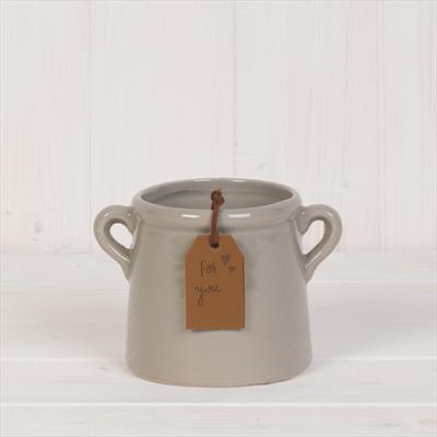 Tapered Grey Ceramic Pot