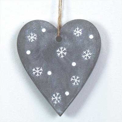 Concrete Heart Decoration with Snowflake Design detail page