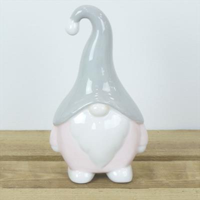 Pink Ceramic Christmas Gnome detail page