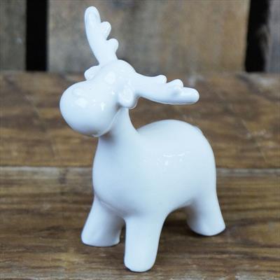 White Porcelain Moose Figure detail page