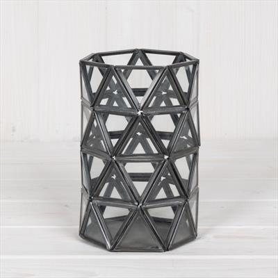 Glass Tealight Holder With Diamond Pattern detail page