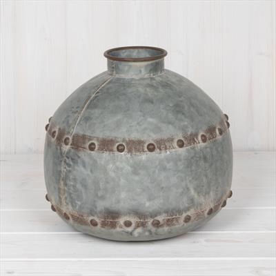 Small Grey Spherical Vase with Aged Highlights detail page