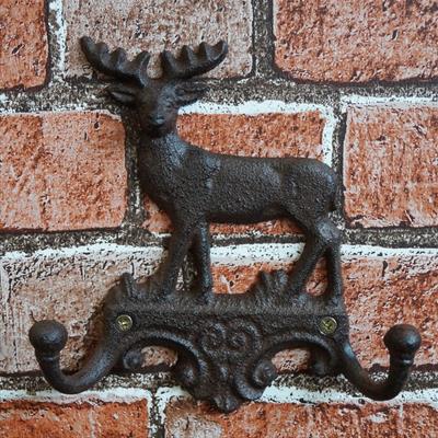 Cast Iron Stag Coat Hooks detail page