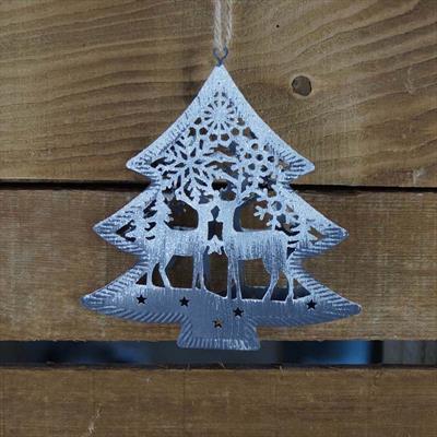 Small Grey Metal Hanging Tree detail page