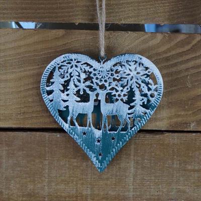 Small Green Metal Hanging Heart detail page