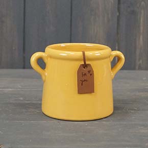 Burnt Yellow Pot (8cm)
