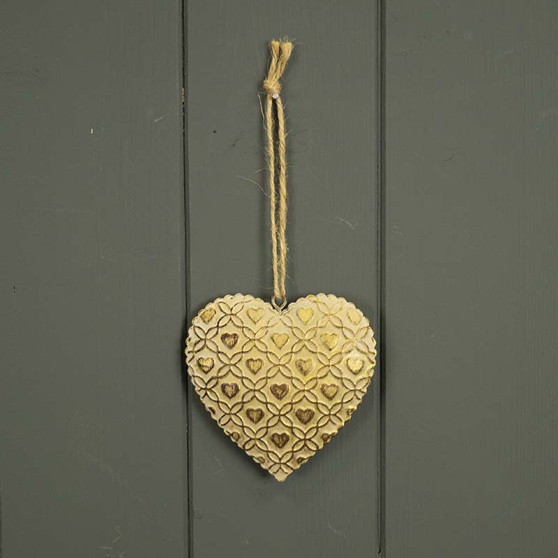 Hanging Antique Gold Heart