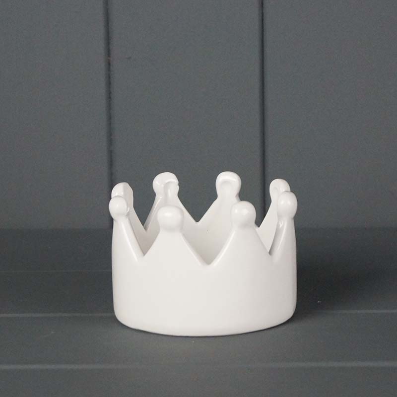 9.5cm Ceramic Crown Tealight Holder