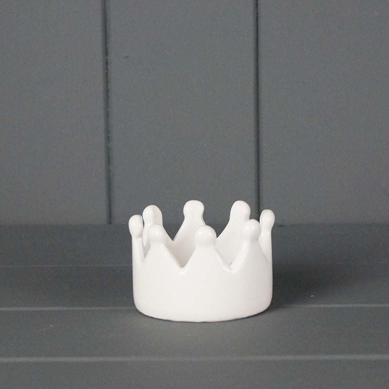 7.5cm Ceramic Crown Tealight Holder