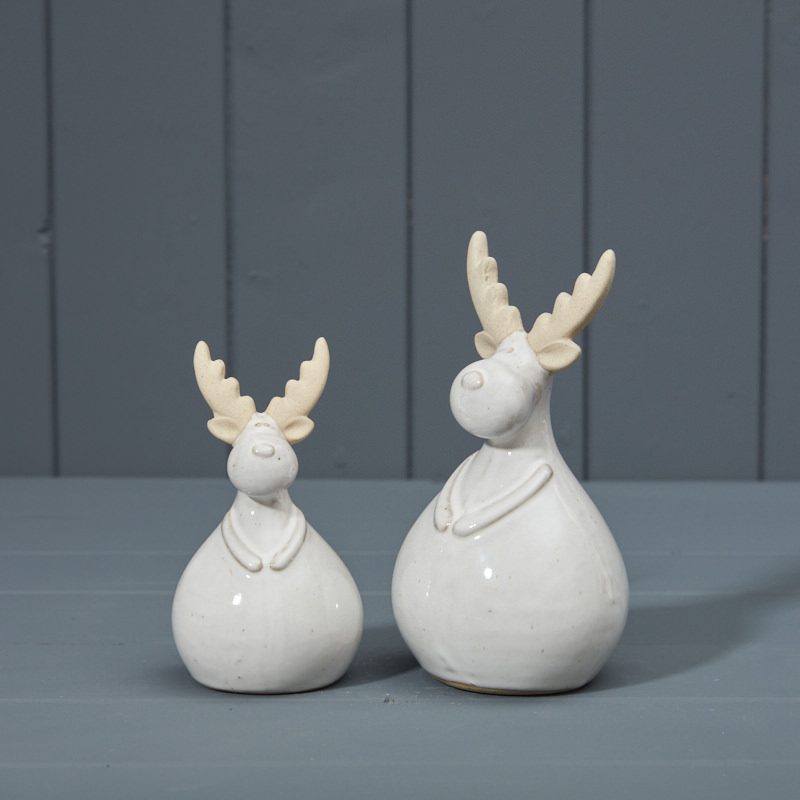 Set of two Ceramic Reindeers
