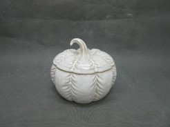 Glazed Ceramic Pumpkin Jar 