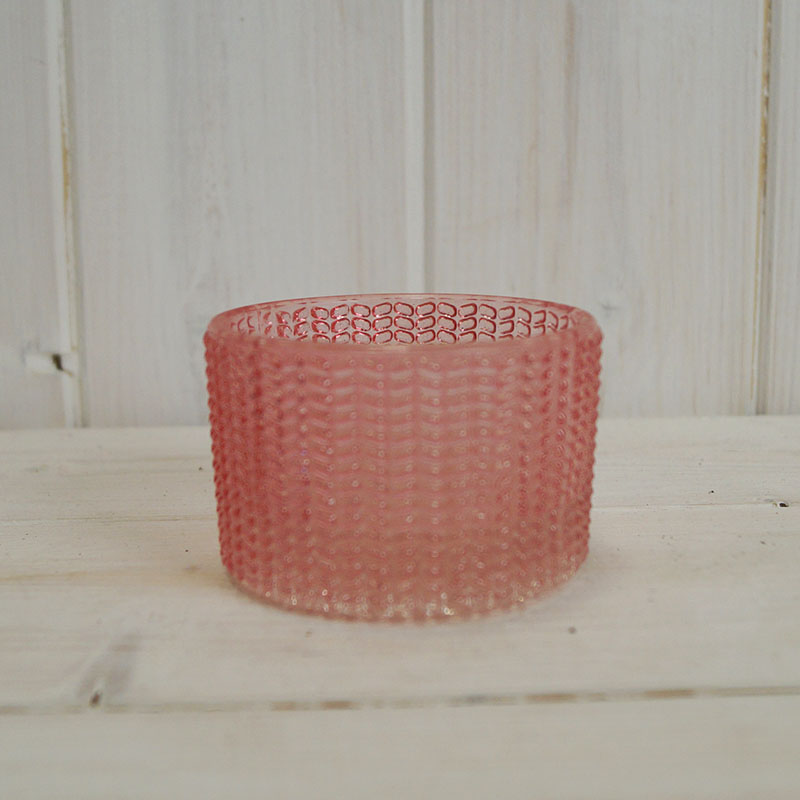 Pink Glass Tealight Holder