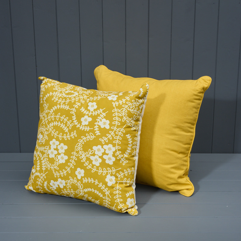 Floral Mustard Cushion with Mustard Cushion pairing 
