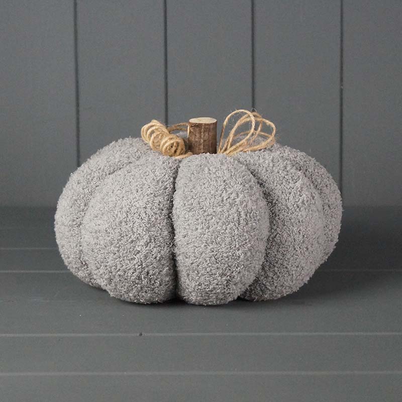 Grey Fabric Pumpkin 20cm