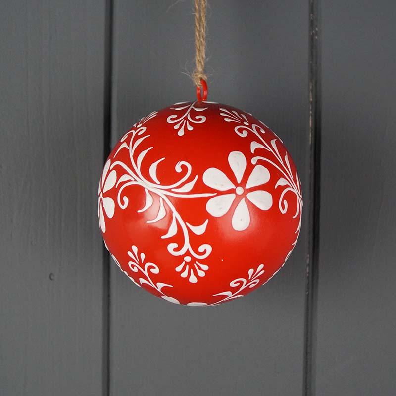 8cm Hanging Hand Painted Bauble
